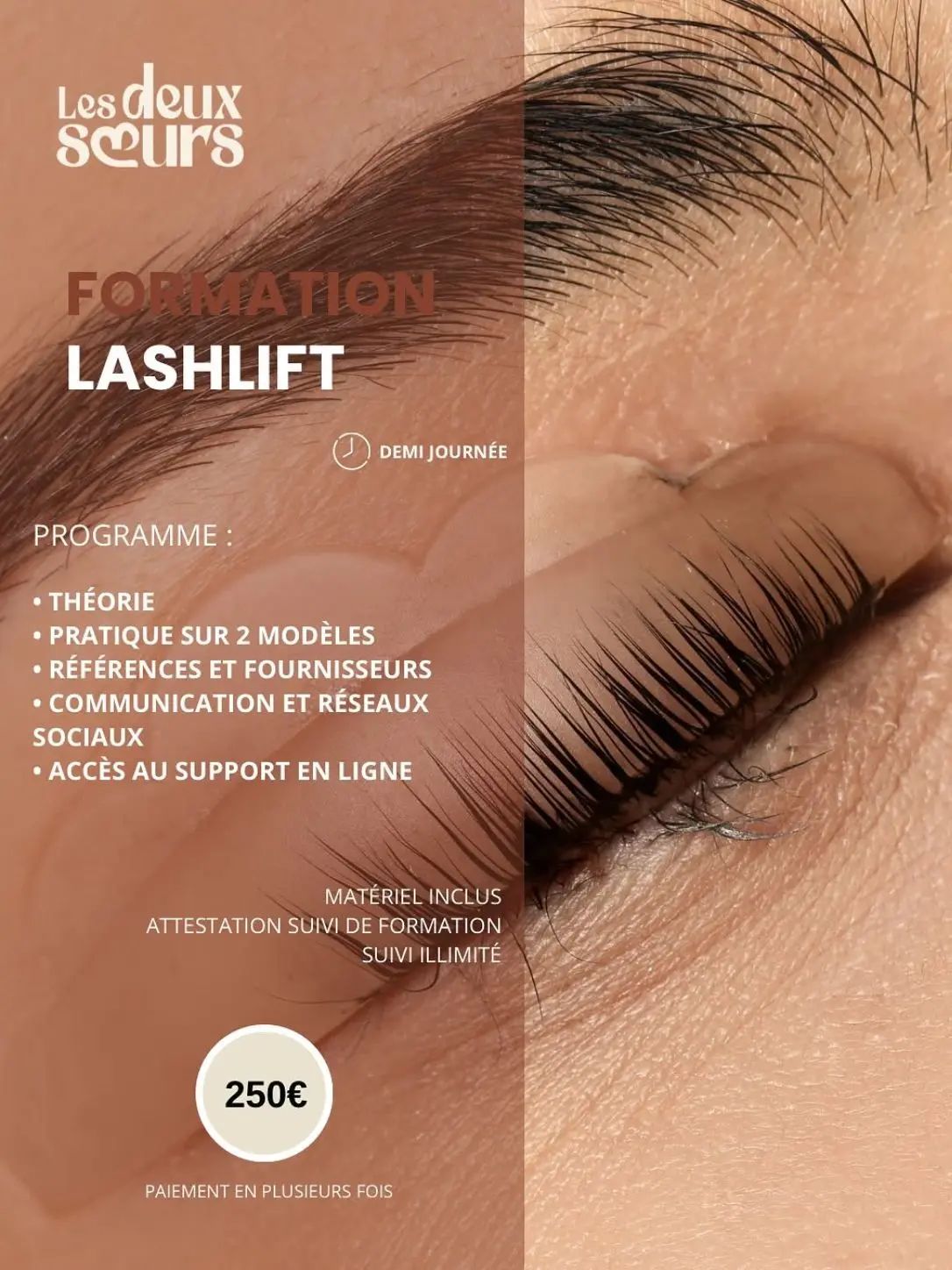 Formation lashlift rehaussement de cils